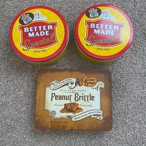 🎄🎁UNIQUE GIFT TINS 🎁🎄EMPTY Metal Tins for Storage, Gift Boxes, or Decor!